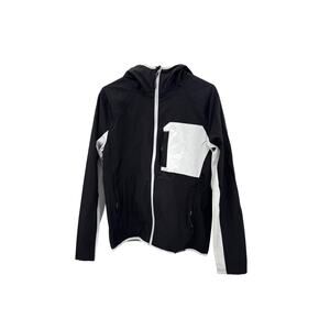BE BOUNDLESS Colorblock Hooded Black Stretch Jacket Coat Mens Medium NWT